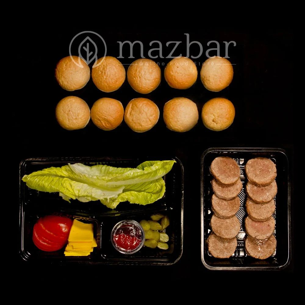مینی همبرگر نیمه آماده 10عددی