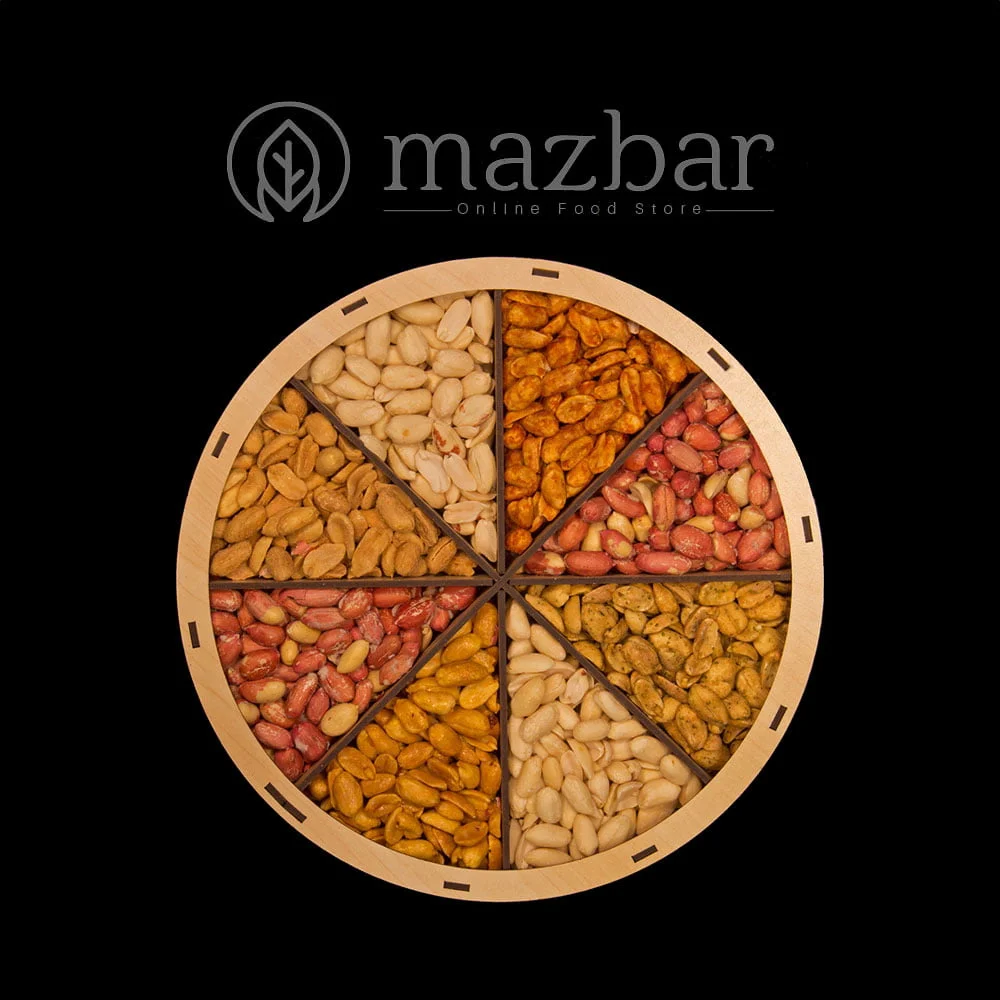 سینی بادام زمینی شش طعم مشکی