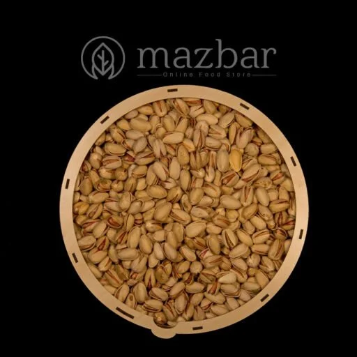 سینی پسته اکبری خام ممتاز با درب گل آرایی