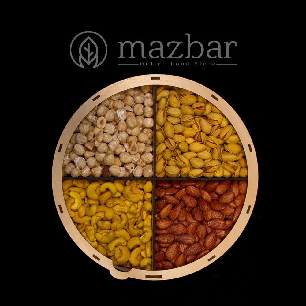 سینی آجیل سه مغز با پسته اکبری