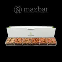 پک هدیه سازمانی لوکس مزبار 5 پلکسی باکس مغز پسته شش طعم